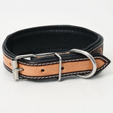 HIlason Genuine Leather Dog Collar Hand Tooled