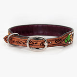 HILASON Western Genuine Leather Heavy Duty Hand Painted Dog Collar