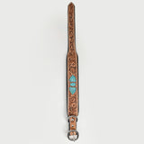 Strong Genuine Leather Dog Collar Hand Tooled Hilason