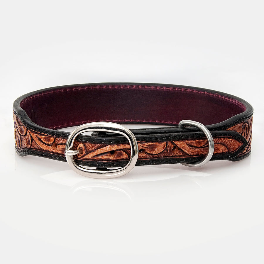 HILASON Western Genuine Leather Heavy Duty Hand Painted Dog Collar