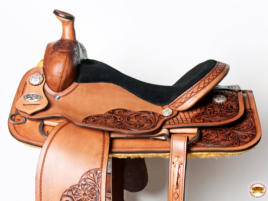 HILASON Western Horse Saddle American Leather Ranch Roping Cowboy | Hand Tooled Wade & For Horses