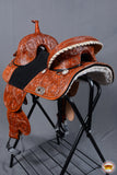 HILASON 15 Treeless Western Trail Barrel Racing American Leather Saddle | Horse for Horses