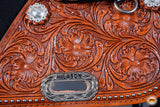 HILASON 15 Treeless Western Trail Barrel Racing American Leather Saddle | Horse for Horses