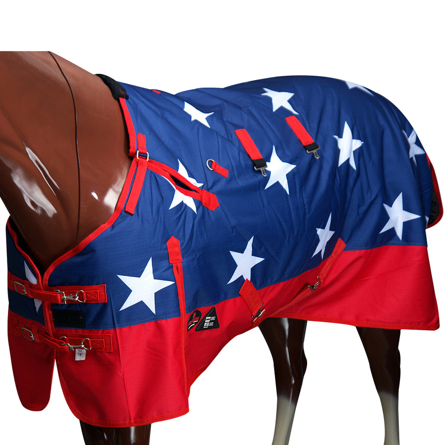 50" Hilason 600D Winter Waterproof Pony Horse Turnout Blanket US Flag - Uhorse
