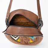 American Darling ADBG839B Canteen Hand Tooled Saddle Blanket Genuine Leather Women Bag Western Handbag Purse