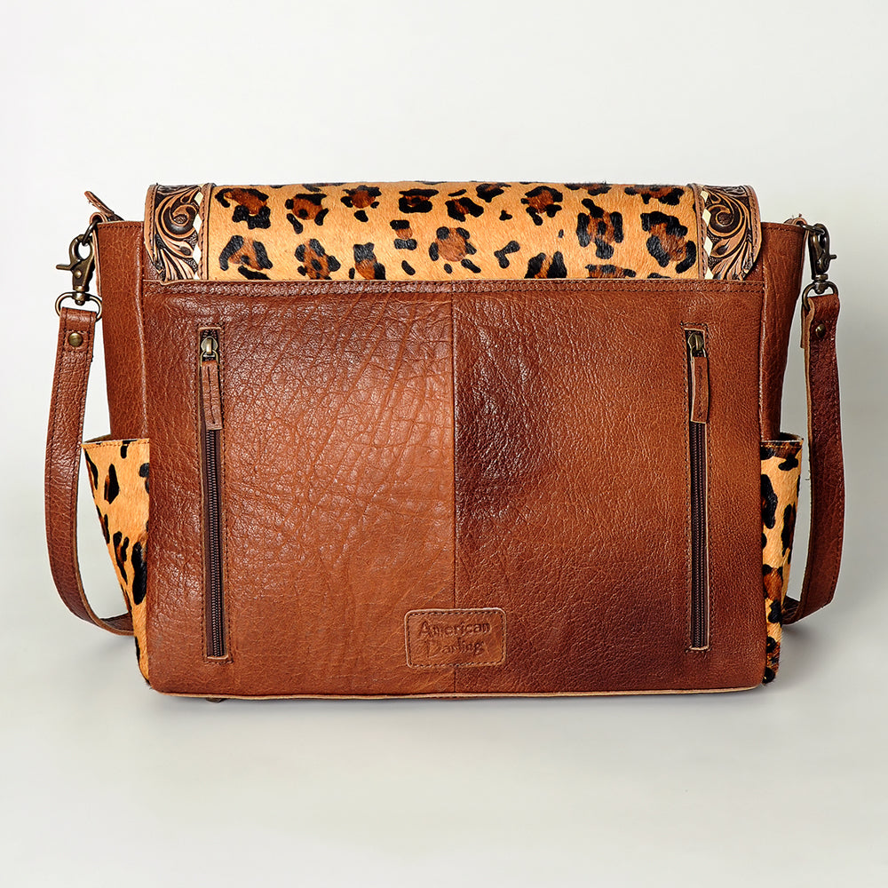 American Darling Messenger Hand Tooled Hair On Genuine Leather Western Women Bag Handbag Purse | Cute