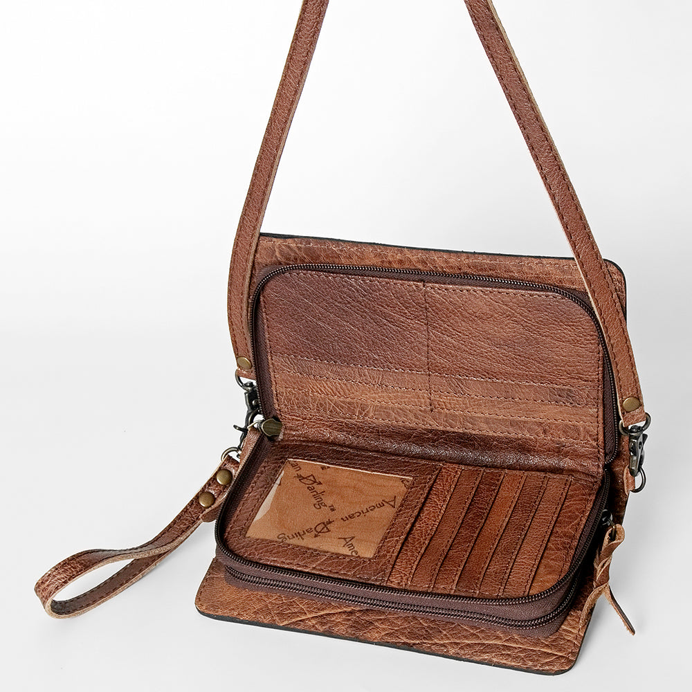 American Darling Cross Body Hand Tooled Saddle Blanket Genuine Leather Western Women Bag Handbag Purse | Crossbody for Cute