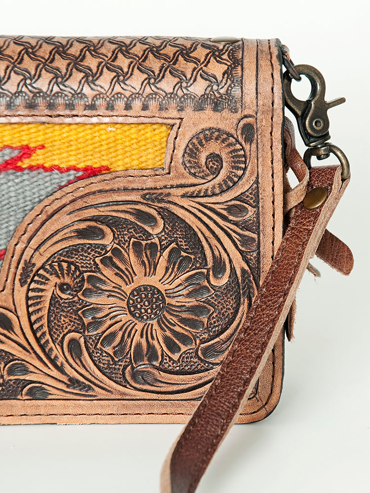 American Darling Cross Body Hand Tooled Saddle Blanket Genuine Leather Western Women Bag Handbag Purse | Crossbody for Cute