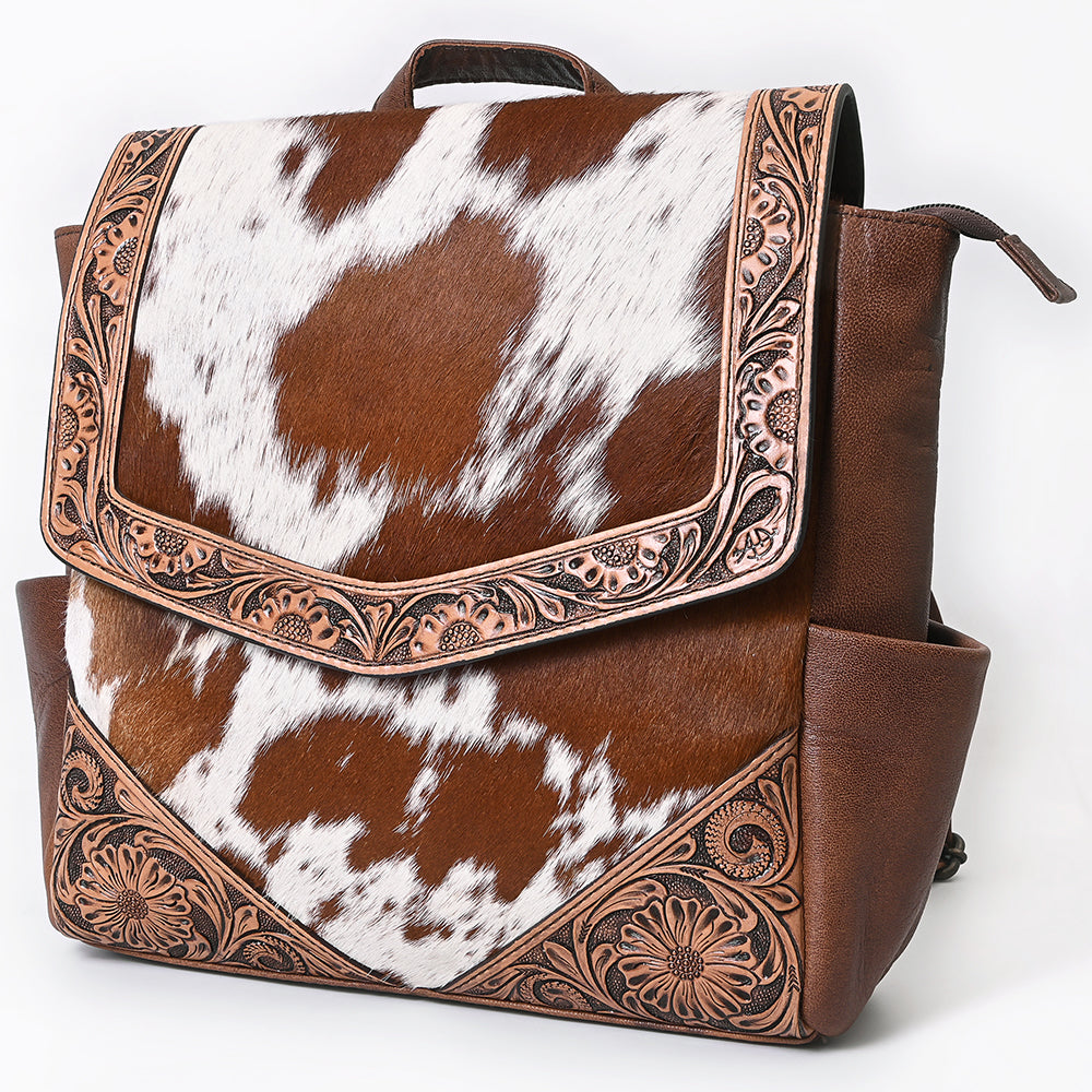 American Darling Backpack Hand Tooled Hair On Genuine Leather Western Women Bag Handbag Purse | for Laptop School