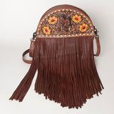 American Darling ADBG846 Canteen Hand Tooled Genuine Leather Women Bag Western Handbag Purse