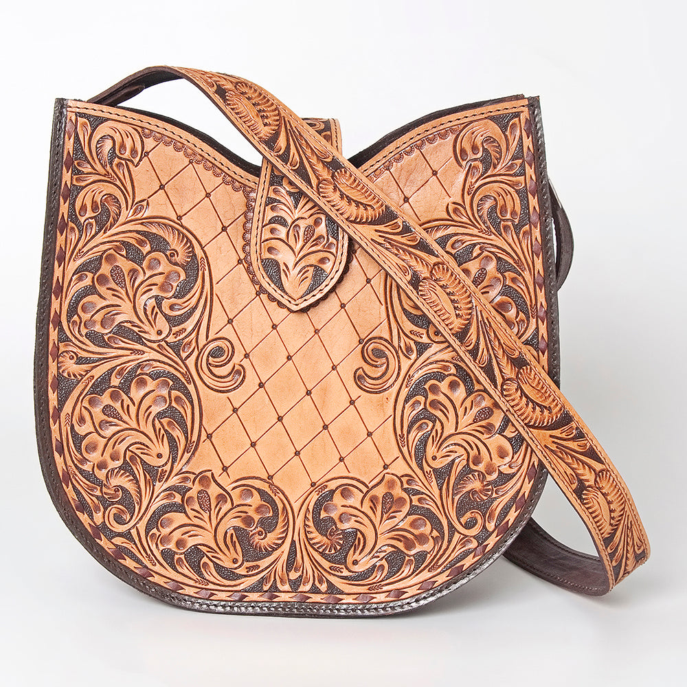 American Darling Cross Body Hand Tooled Hair on-Genuine Leather Western Women Bag Handbag Purse | Crossbody for Cute