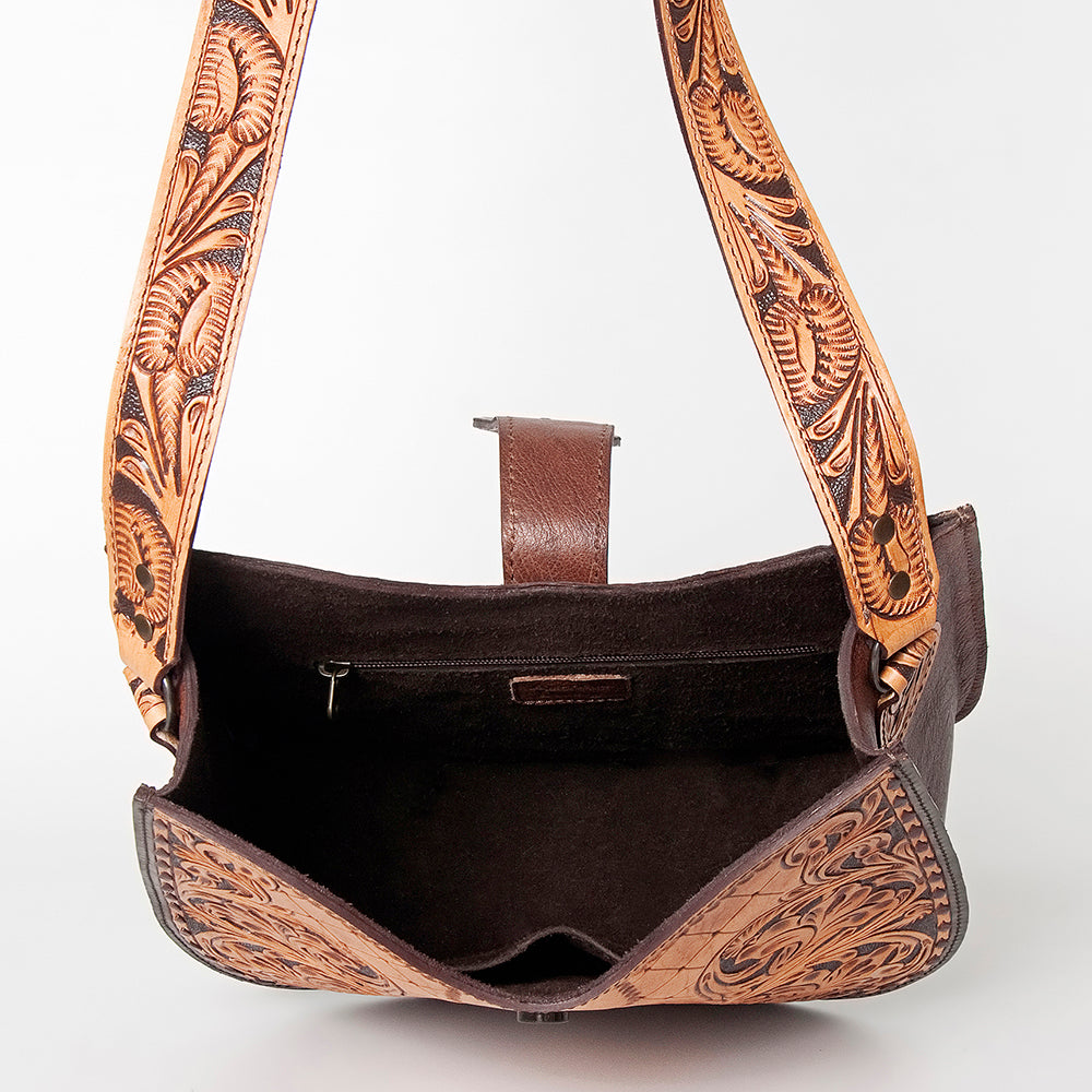 American Darling Cross Body Hand Tooled Hair on-Genuine Leather Western Women Bag Handbag Purse | Crossbody for Cute