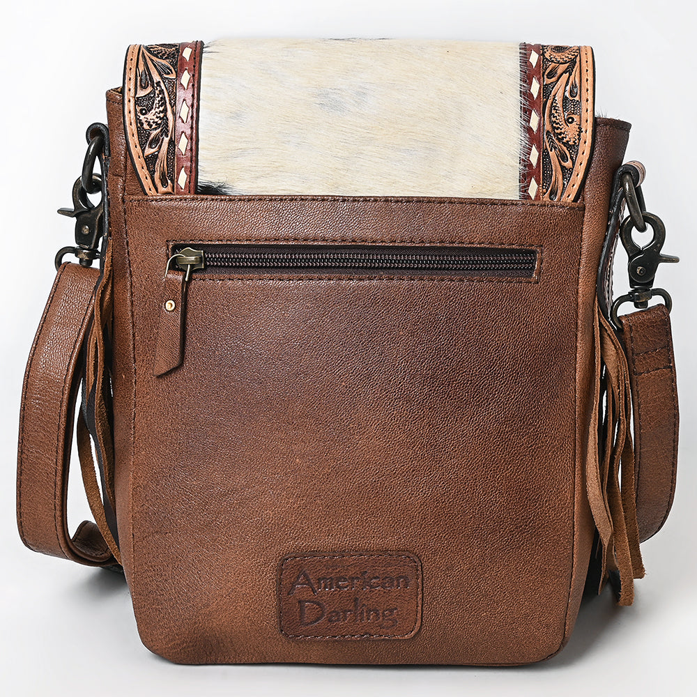 American Darling Cross Body Hand Tooled Hair-On Genuine Leather Western Women Bag Handbag Purse | for Cute