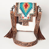 American Darling Cross Body Hand Tooled Saddle Blanket Hair On Genuine Leather Western Women Bag Handbag Purse Crossbody Cute