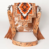American Darling Cross Body Hand Tooled Saddle Blanket Hair On Genuine Leather Western Women Bag Handbag Purse Crossbody Cute