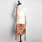 American Darling Cross Body Hand Tooled Saddle Blanket Hair On Genuine Leather Western Women Bag Handbag Purse Crossbody Cute