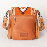 American Darling Cross Body Hand Tooled Saddle Blanket Hair On Genuine Leather Western Women Bag Handbag Purse Crossbody Cute