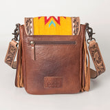 American Darling Cross Body Hand Tooled Saddle Blanket Hair On Genuine Leather Western Women Bag Handbag Purse Crossbody Cute
