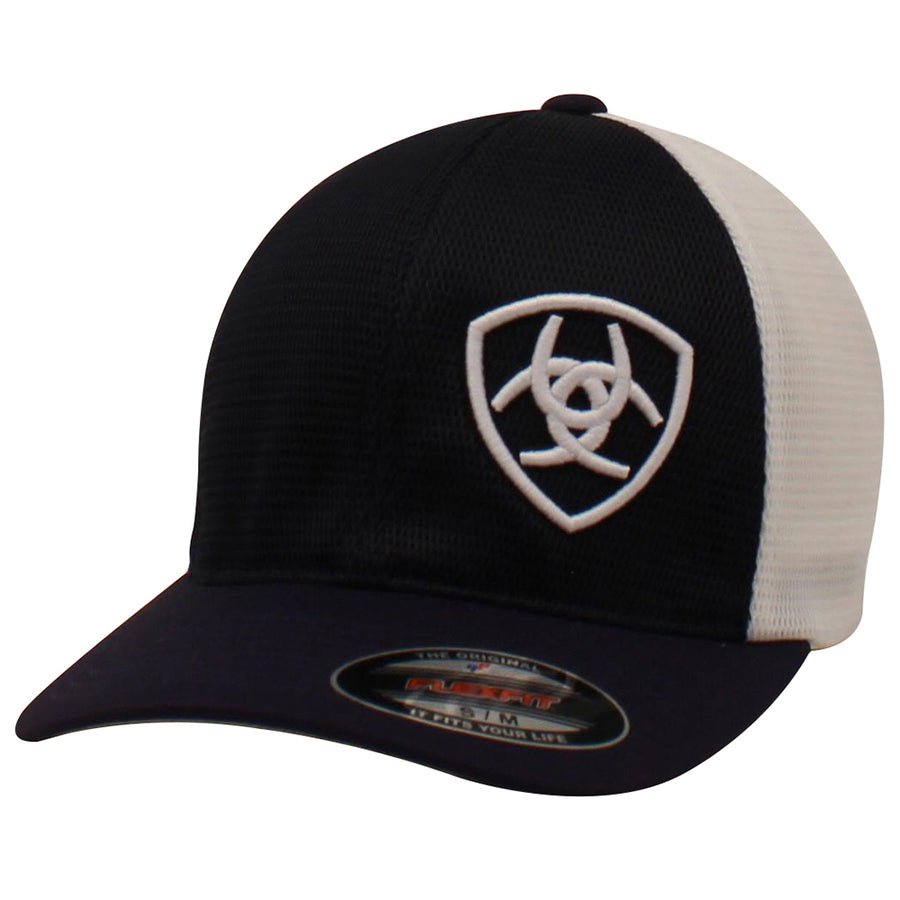 Large X Ariat Offset Logo Navy & White Hats Cap by Hilason – Cowboy and equestrian accessories