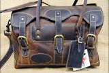 15”W x 10”H x 8”D Leather Duffle Bag 15 Inches