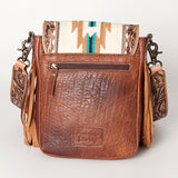 American Darling Cross Body Hand Tooled Saddle Blanket Hair On Genuine Leather Western Women Bag Handbag Purse Crossbody Cute