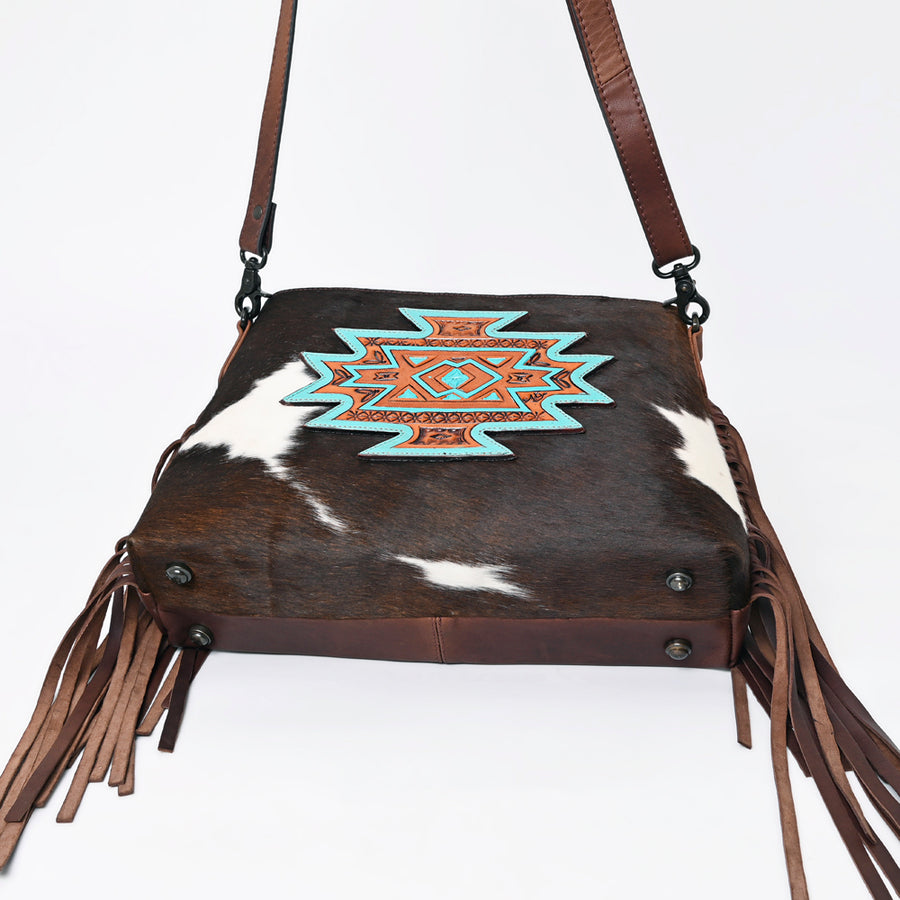 American Darling Crossbody Hand Tooled Hair-On Genuine Leather Women Bag Western Handbag Purse