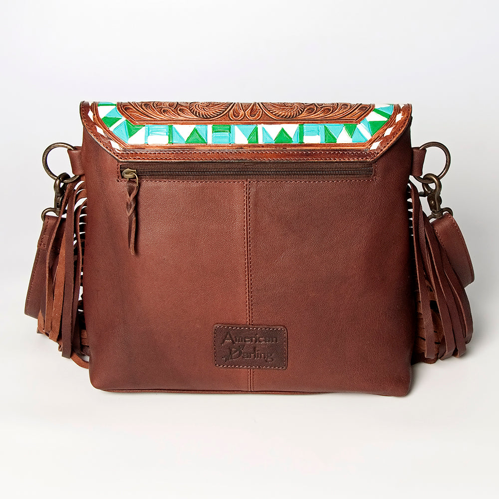 American Darling Messenger Hand Tooled Saddle Blanket Hair On Genuine Leather Women Bag Western Handbag Purse