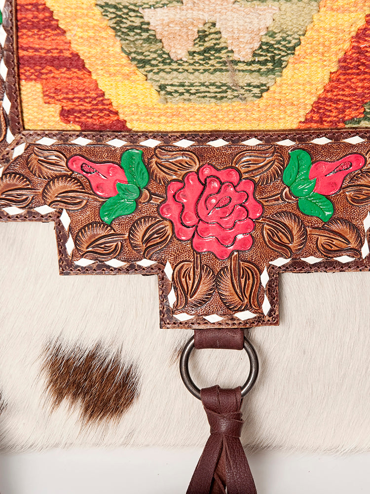 American Darling Cross Body II Hand Tooled Hair On Genuine Leather Women Bag Western Handbag Purse