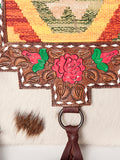 American Darling Cross Body II Hand Tooled Hair On Genuine Leather Women Bag Western Handbag Purse