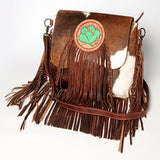 American Darling Messenger Hand Tooled Hair-On Genuine Leather Women Bag Western Handbag Purse