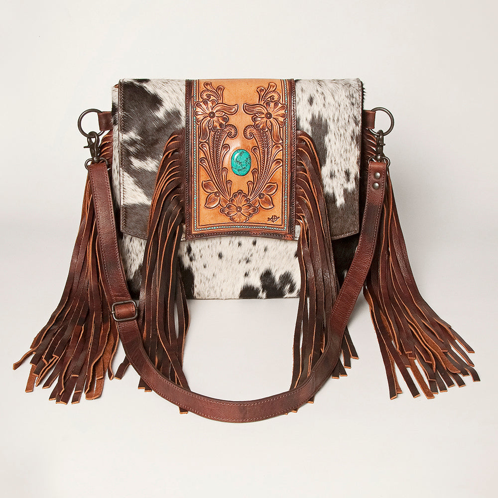 American Darling Crossbody Hand Tooled Hair-On Genuine Leather Women Bag Western Handbag Purse