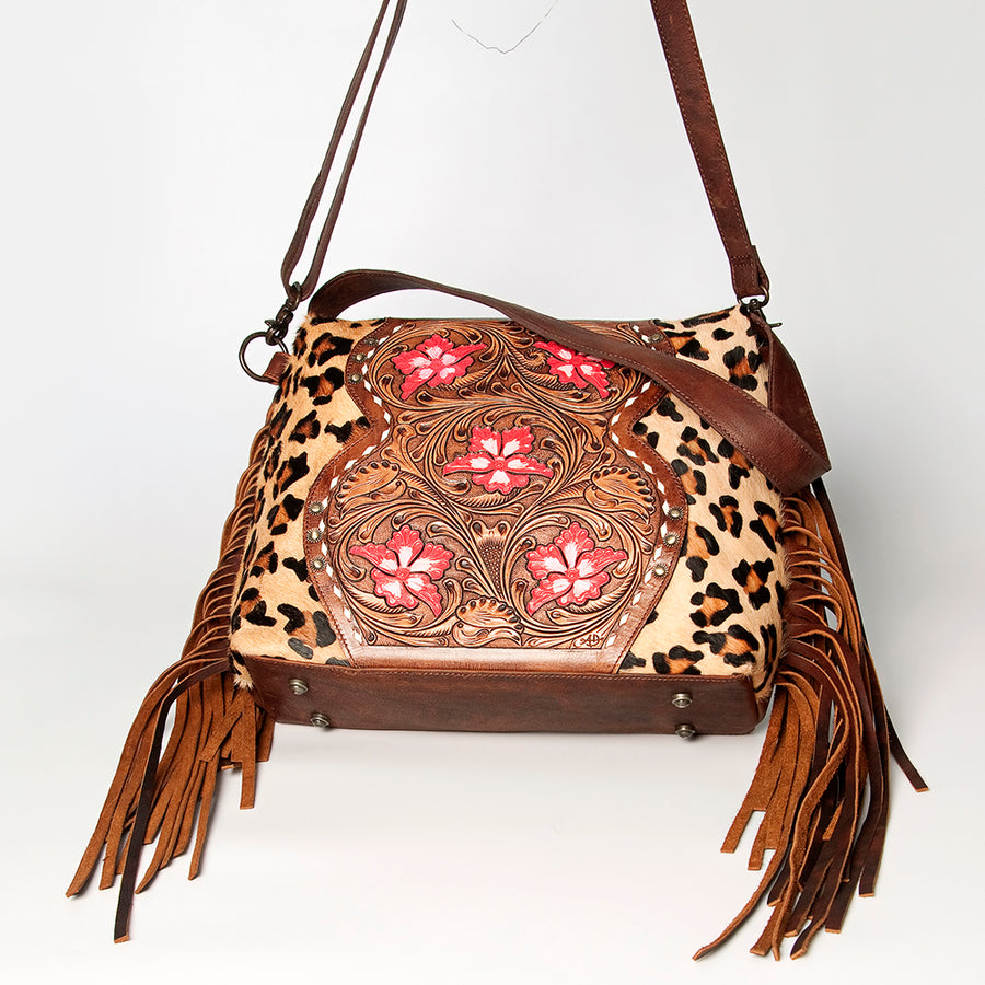 American Darling Small Crossbody Hand Tooled Hair-On Genuine Leather Women Bag Western Handbag Purse