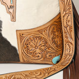 American Darling Messenger Hand Tooled Hair-On Genuine Leather Women Bag Western Handbag Purse