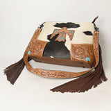 American Darling Messenger Hand Tooled Hair-On Genuine Leather Women Bag Western Handbag Purse