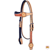HILASON Western Horse Headstall Tack American Leather Tan | for Horses Headstalls