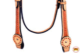 HILASON Western Horse Headstall Tack American Leather Tan | for Horses Headstalls