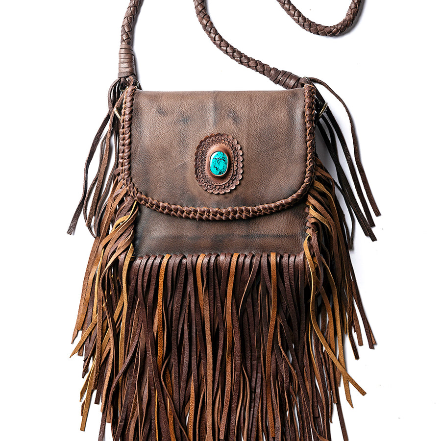 American Darling Cross body Bag Western Genuine Leather Handcrafted Purse with Turquoise Stone and YKK Zipper