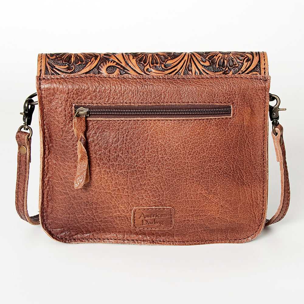 American Darling Small Crossbody Hand Tooled Hair On Genuine Leather Western Women Bag Handbag Purse | for Cute