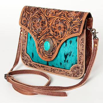 American Darling Small Crossbody Hand Tooled Hair On Genuine Leather Western Women Bag Handbag Purse | for Cute