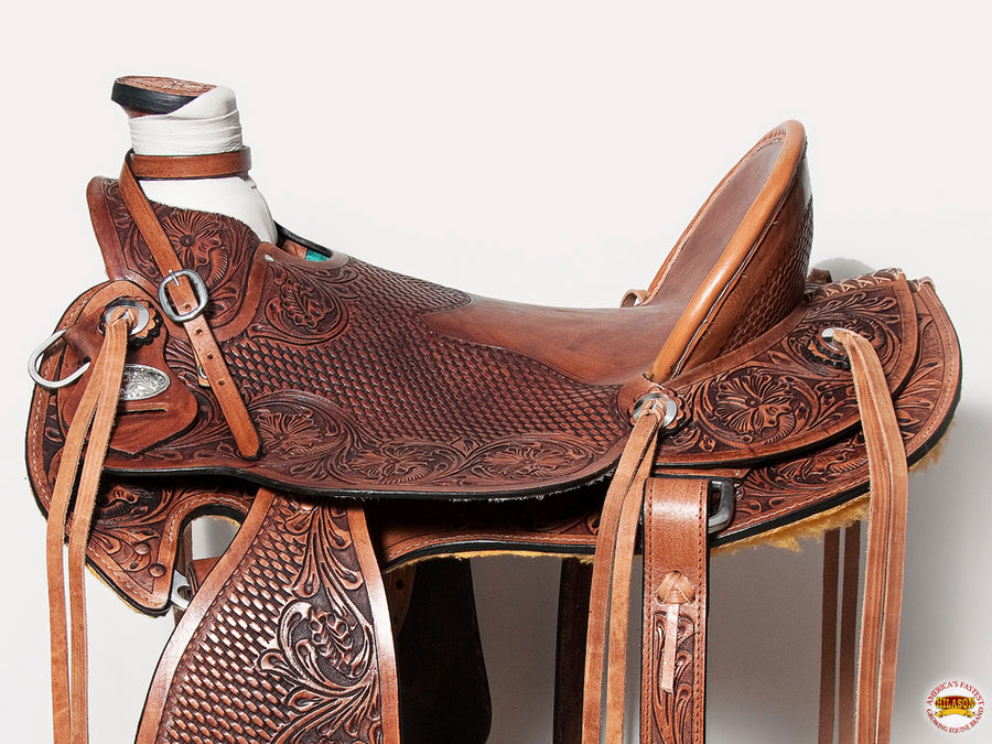 HILASON Western Horse Wade Saddle American Leather Trail Barrel Racing Antique Brown | Hand Tooled