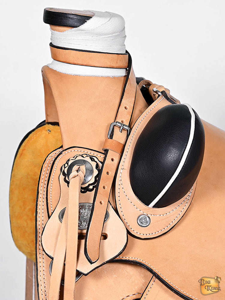 HILASON Western Horse Saddle American Leather Wade Ranch Roping Tan | Hand Tooled & For Horses