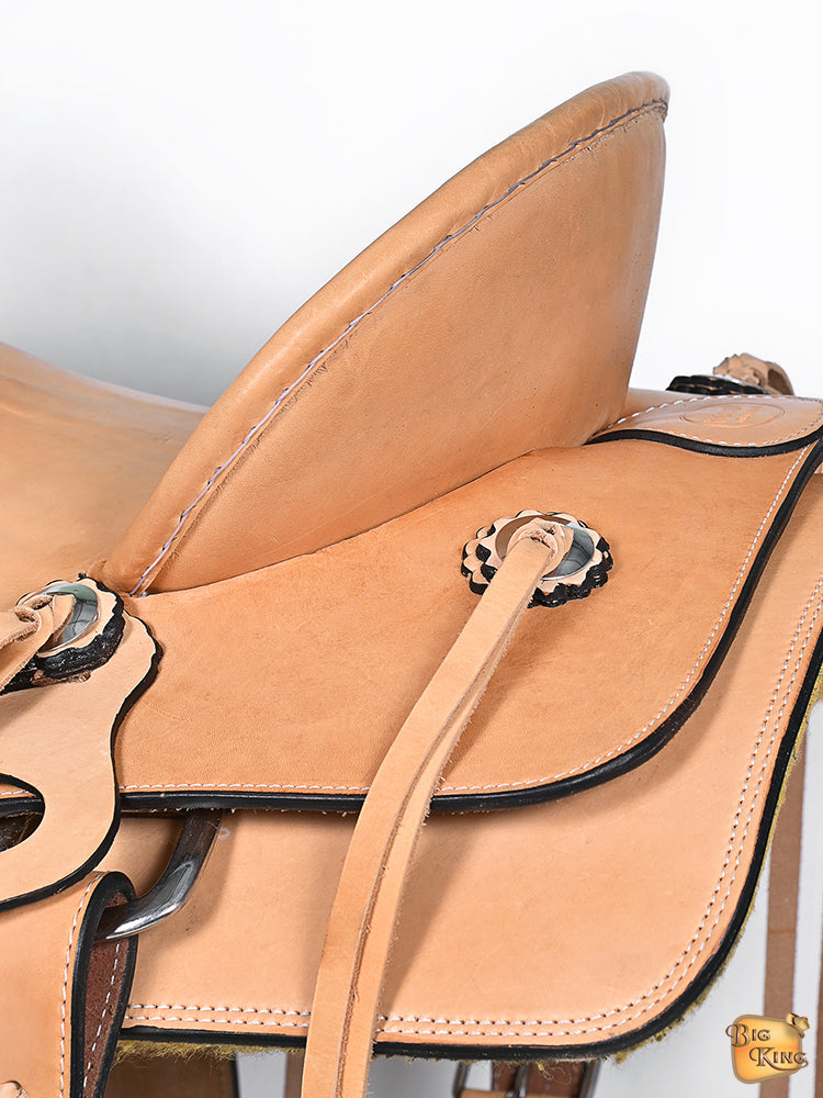 HILASON Western Horse Saddle American Leather Wade Ranch Roping Tan | Hand Tooled & For Horses