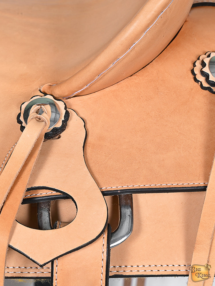 HILASON Western Horse Saddle American Leather Wade Ranch Roping Tan | Hand Tooled & For Horses
