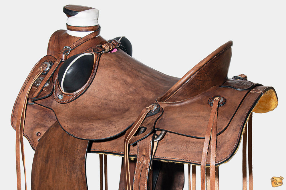 Western Horse Saddle American Leather Wade Ranch Roping Dark Brown Hilason