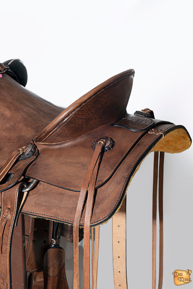 Western Horse Saddle American Leather Wade Ranch Roping Dark Brown Hilason