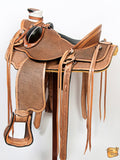 Western Horse Saddle American Leather Wade Ranch Roping Basketweave Brown Hilason