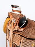 Western Horse Saddle American Leather Wade Ranch Roping Basketweave Brown Hilason
