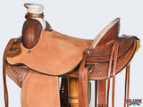 Western Horse Basketweave Saddle American Leather Wade Ranch Roping Brown Hilason