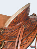Western Horse Basketweave Saddle American Leather Wade Ranch Roping Brown Hilason