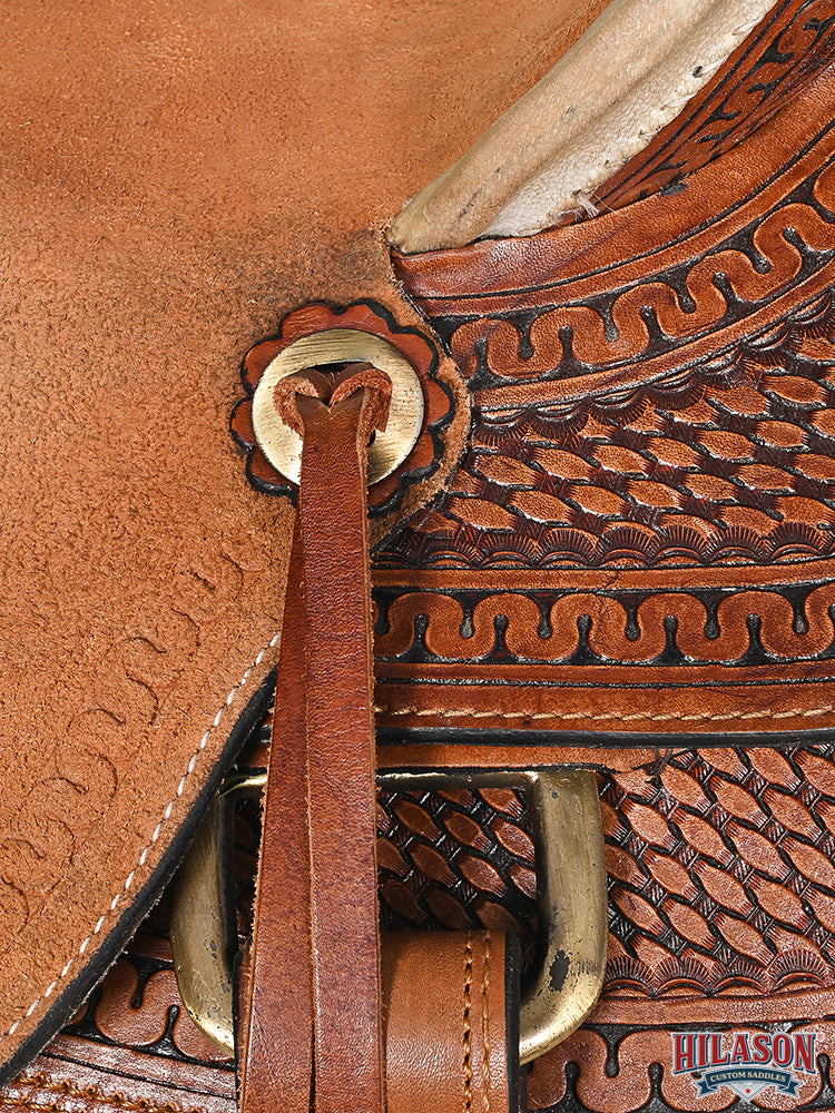 Western Horse Basketweave Saddle American Leather Wade Ranch Roping Brown Hilason